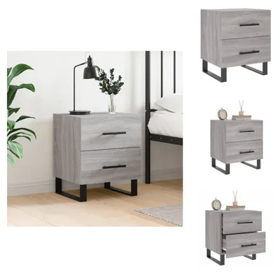 Zdjęcie produktu dla vidaXL Szafka nocna szara Sonoma 40x35x47,5 cm materiał drewnopochodny - Szafki nocne