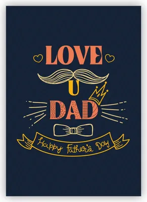 Produktbild von Nette Retro Vatertagskarte: Love u Dad Happy Father's Day