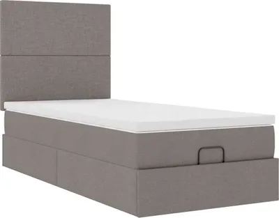Produktbild von Ottoman-Bett mit Matratze Taupe 80x200 cm Stoff