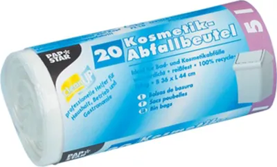 Image de STARPAK Sacs poubelle LDPE 5 litres blanc 5 x 20 sacs sur rouleau