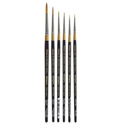 Productafbeelding van Kingart Original Gold® 9000 serie, gouden taklon rondpenselen, set van 6