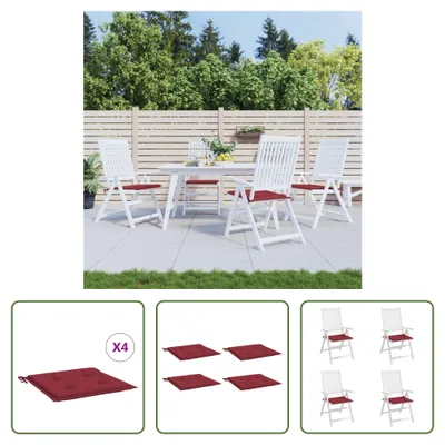 Produktbild von The Living Store Gartenstuhl-Kissen 4 Stk. Weinrot 50x50x3 cm Oxford-Gewebe