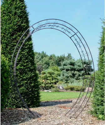 Produktbild von Rosenbogen >Lamos< in schwarz aus stahl - 38x200x220cm (LxBxH)