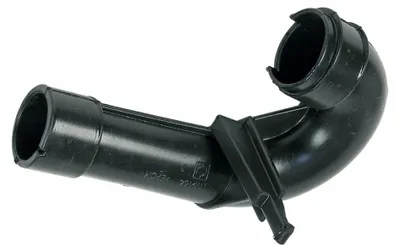 A black plastic hose adapter is shown against a white background.