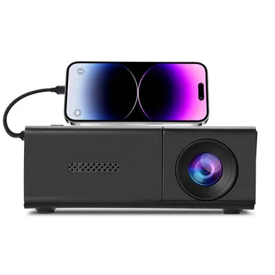 Obrázok produktu pre ZELURXX Mini projektor prenosný 1080P, bezdrôtový, USB, LED projektor, prenos obrazu, kompaktný, čierny