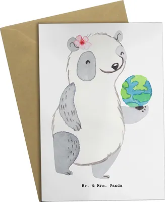 Produktbild von Mr. & Mrs. Panda Glückwunschkarte Touristikkauffrau Herz - Weiß - Geschenk, dankeskarten, hochzeitskarten, Grußkarte, weihnachtskarten, einladungskarten