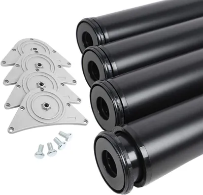 Produktbild von 4er Set Tischbeine aus Metall in Schwarz, Höhe 870 mm, Durchmesser 80 mm