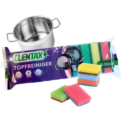 Produktbild von CLENTAX Topfreiniger 24 x 10 STK Mehrfarbig Geschirrschwämme (24er Pack) Küchenschwamm - Topfschwamm