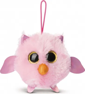 Produktbild von NICI NICIdoos BallBies Eule mit Loop, Kuscheltier, Plüschtier, Taschenanhänger, Anhänger, Plüsch, 9 cm, 46877
