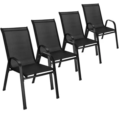 Productafbeelding van Tuinstoel | Tuinstoelen | Tuinstoel Buiten | Staal | Textiel | 4 Stuks | 120 Kg, AI-gegenereerde afbeelding