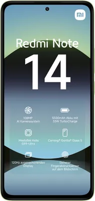 Produktbild von Xiaomi Redmi Note 14 Limettengrün 6 Gigabyte 128 Gigabyte