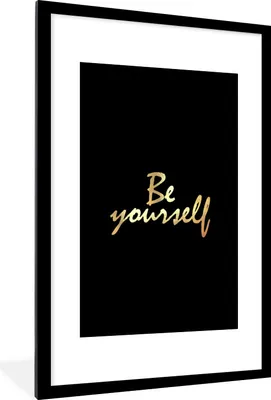 Produktbild von MuchoWow® Gerahmtes Poster Zitate - Selbstvertrauen - Gold - Schwarz 60x90 cm - Poster mit Schwarzem Bilderrahmen Wandposter Rahmen Foto Bilder - Dekoration - Wandposter Wohnzimmer - Hochwertig