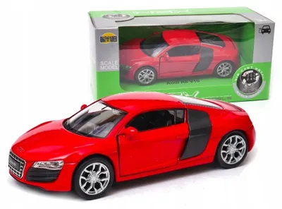 Image de Welly Audi R8 Voiture Miniature Métallique Rouge 1:32