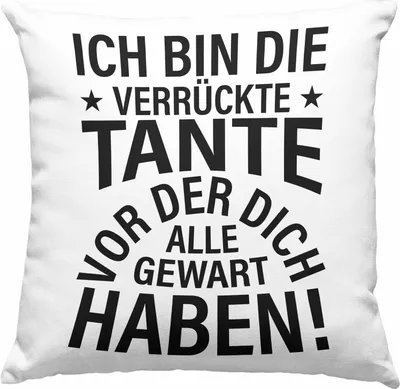 Produktbild von Trendation - Lustige Deko-Kissen mit Füllung 40x40 für Beste Tante der Welt Geschenk Geburtstag Lustig - Ich Bin Die Tante Vor Der Dich Alle Gewarnt Haben (Rosa)