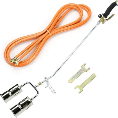 Produktbild von Gasbrenner 110KW mit Schlauch 5m Dachbrenner Brenner Abflammgerät mit 2-Düse Unkrautvernichtung, Anzünder, Bitumenbahnen Abflammgerät SN0285