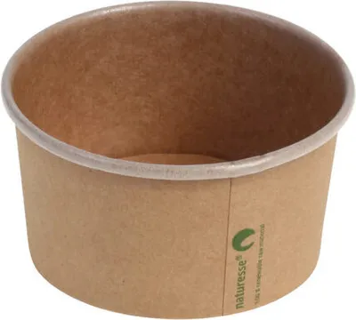 Produktbild von 100x Eisbecher Pappbecher Kraft mit Biobeschichtung 240 ml Ø 96mm braun