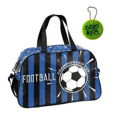 Produktbild von Sporttasche Kinder für Mädchen & Jungen - Umhängetasche mit Football Motiv - Schwimmtasche mit verstärktem Boden - Trainingstasche 40 x 25 x 15 cm