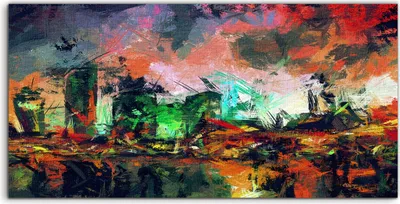 Produktbild von Coloray Spritzschutz aus Glas 140x70  Wandkunst Küchenrückwand abstrakte psychedelische Malerei