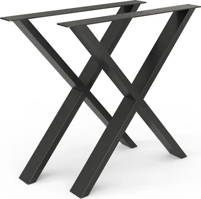 Zdjęcie produktu dla Nogi do stołu Vicco  Czarny 70 x 72 cm Kształt X, Model 34129