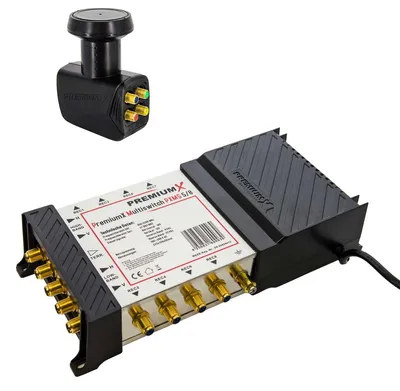 Produktbild von PremiumX Multischalter PXMS 5/8 mit Netzteil PremiumX Quattro LNB 0,1 dB