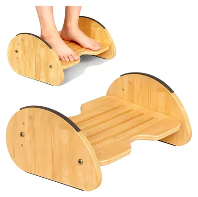 Produktbild von Fußstütze aus Holz für den Schreibtisch, verstellbarer Fußhocker, ergonomische Fußablage für Büro und Zuhause