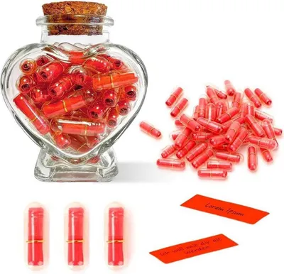 Obrázek produktu pro 50 kusů kapsle se zprávou v láhvi DIY dárek výročí Valentýna červená