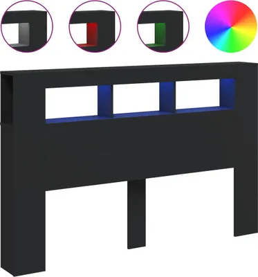 Obrázok produktu pre vidaXL LED čelo čierne 160x18,5x103,5 cm materiál na báze dreva