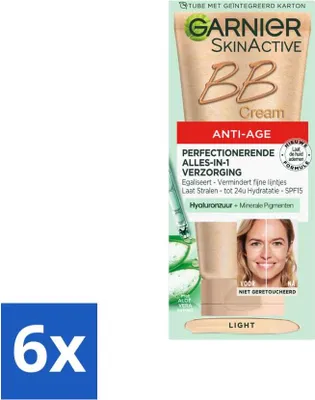 Produktbild von Garnier - SkinActive - BB Cream Light - Anti-Aging - Getönte Tagescreme - 50 ml - Vorteilspack - 6 Stücke