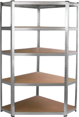 Produktbild von Eckregal Fieldmann FDR 1840R, 175 kg Tragkraft pro Ebene, MDF Platte, Stahl verzinkt, Regalsystem für Lager, Garage, Büro