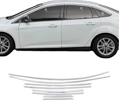 Image de Garniture de Fenêtre pour Ford Focus Berline 2011-2017 Acier Inox 8Pcs