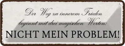 Produktbild von vianmo Blechschild 10x27 cm Weg zu innerem Frieden beginnt Dekoration Spruch Zitat