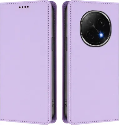 Immagine prodotto di Custodia in pelle per Oppo F29 Pro, custodia magnetica in Finto cuoio con supporto viola chiaro