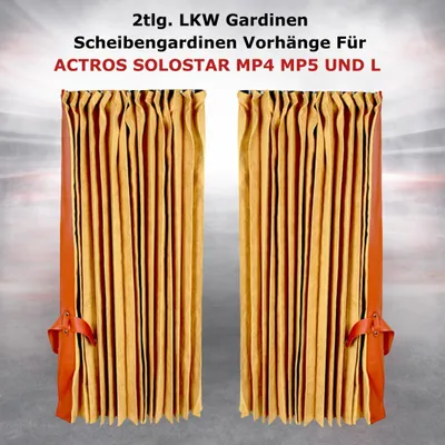 Produktbild von 2tlg. LKW Gardinen Scheibengardinen Vorhänge Für ACTROS SOLOSTAR MP4 MP5 UND L
