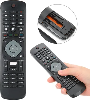 Image de télécommande de télévision 10m/33ft Noir Remplacement pour Philips NETFLIX