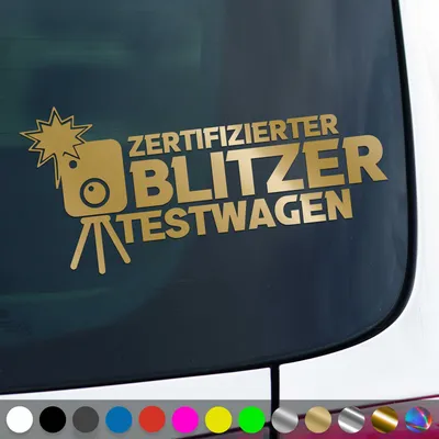 Produktbild von PantherPixel er  Aufkleber Testwagen Sticker Auto Geschenkidee Farbe Gold