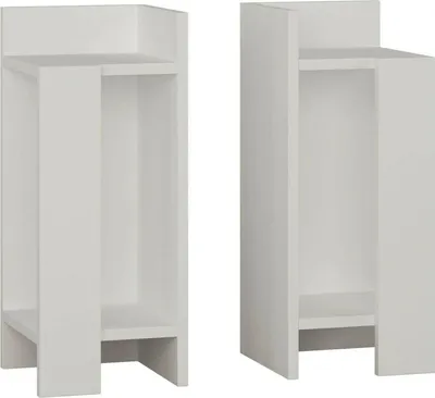Image de Lepre - Table de chevet, 25x27x60h cm Blanc, 2 Étagères