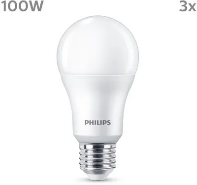 Productafbeelding van Philips Gloeilamp 100 W A65 3× E27, 13 W, 100 W, E27, 1521 lm, 15000 h, Warm wit