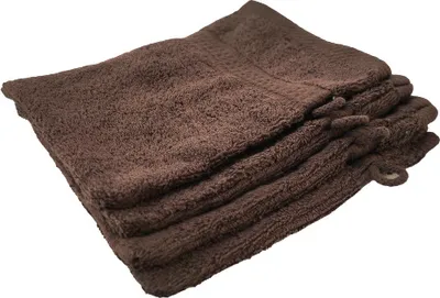 Produktbild von Merkanta 4er Set Waschlappen/Waschhandschuhe Dunkelbraun 100 % Baumwolle