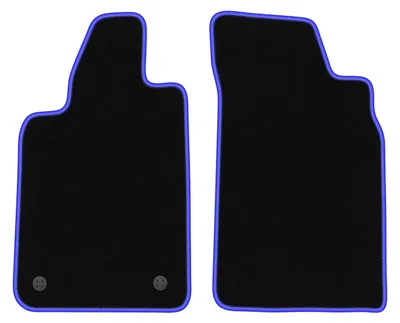 Produktbild von Fußmatten Automatten Velours Schwarz/Blau für Fiat Barchetta 1995-2005 Set 2-tlg