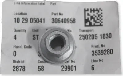 Zdjęcie produktu dla VOLVO oryginalna nakretka zawieszenia M10x12.7 OE 30640958