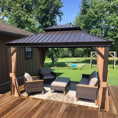 Produktbild von PURPLE LEAF Hardtop Pavillon 3x4.25m wasserdicht winterfest und stabil für den Garten,Bronze,mit Beleuchtung