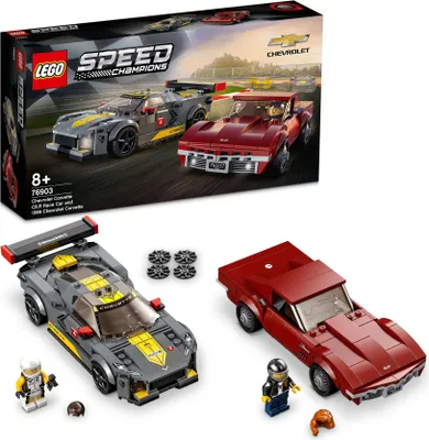 Produktbild von LEGO 76903 Speed Champions Chevrolet Corvette C8.R & 1969 Chevrolet Corvette Spielzeugauto, Modellauto zum selber Bauen, Rennwagen