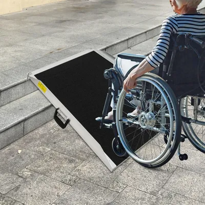 Produktbild von Schwellenüberwindungshilfe - Rampen für Rollstühle - Zugangshilfen - Auffahrtsrampen - Hilfsrampen - Aluminium