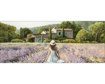 Produktbild von Glasbild Durch Das Lavendelfeld 125x50 cm