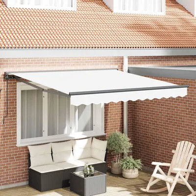 Image de vidaXL Cadre d'auvent blanc 300 x 250 cm en polyester avec revêtement PU