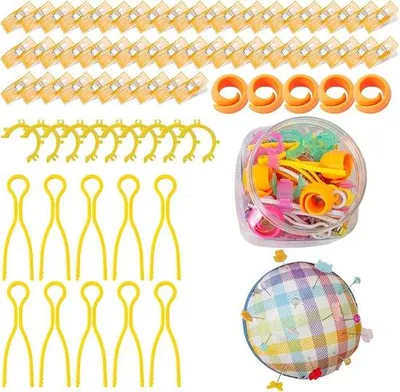 Produktbild von Famanu Nähklemmen Set - 76-teiliges Set für Stoffe - Kompaktes Design