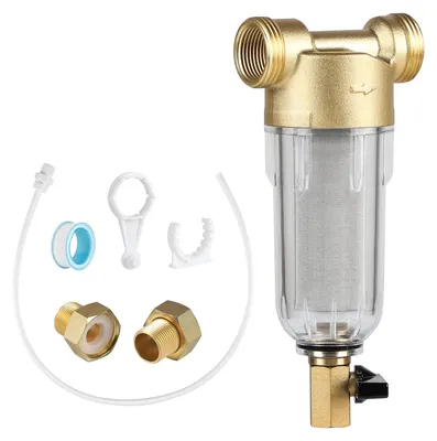 Sediment-Wasserfilter 40 µm, Messing, 3/4 Zoll, mit Adaptern