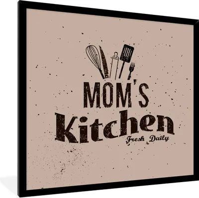 Produktbild von MuchoWow® Gerahmtes Poster Küche - Mutter - Essen 40x40 cm - Poster mit Schwarzem Bilderrahmen Wandposter Rahmen Foto Bilder - Mit Rahmen - Wanddekoration Schlafzimmer