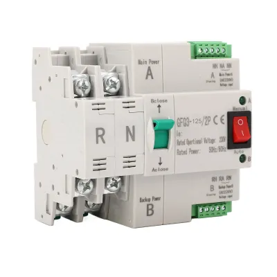 Zdjęcie produktu dla Automatyczny przełącznik podwójnego zasilania, automatyczny przełącznik podwójnego zasilania 230V, automatyczny przełącznik podwójnego zasilania RV, automatyczny przełącznik podwójnego zasilania 2P, automatyczny przełącznik transferu, przełącznik transferu zasilania