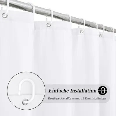 Produktbild von Duschvorhang 180x200 Cm, Wasserdicht Schnelltrocknend, Anti-Schimmel Polyester Für Badewanne Und Duschkabine